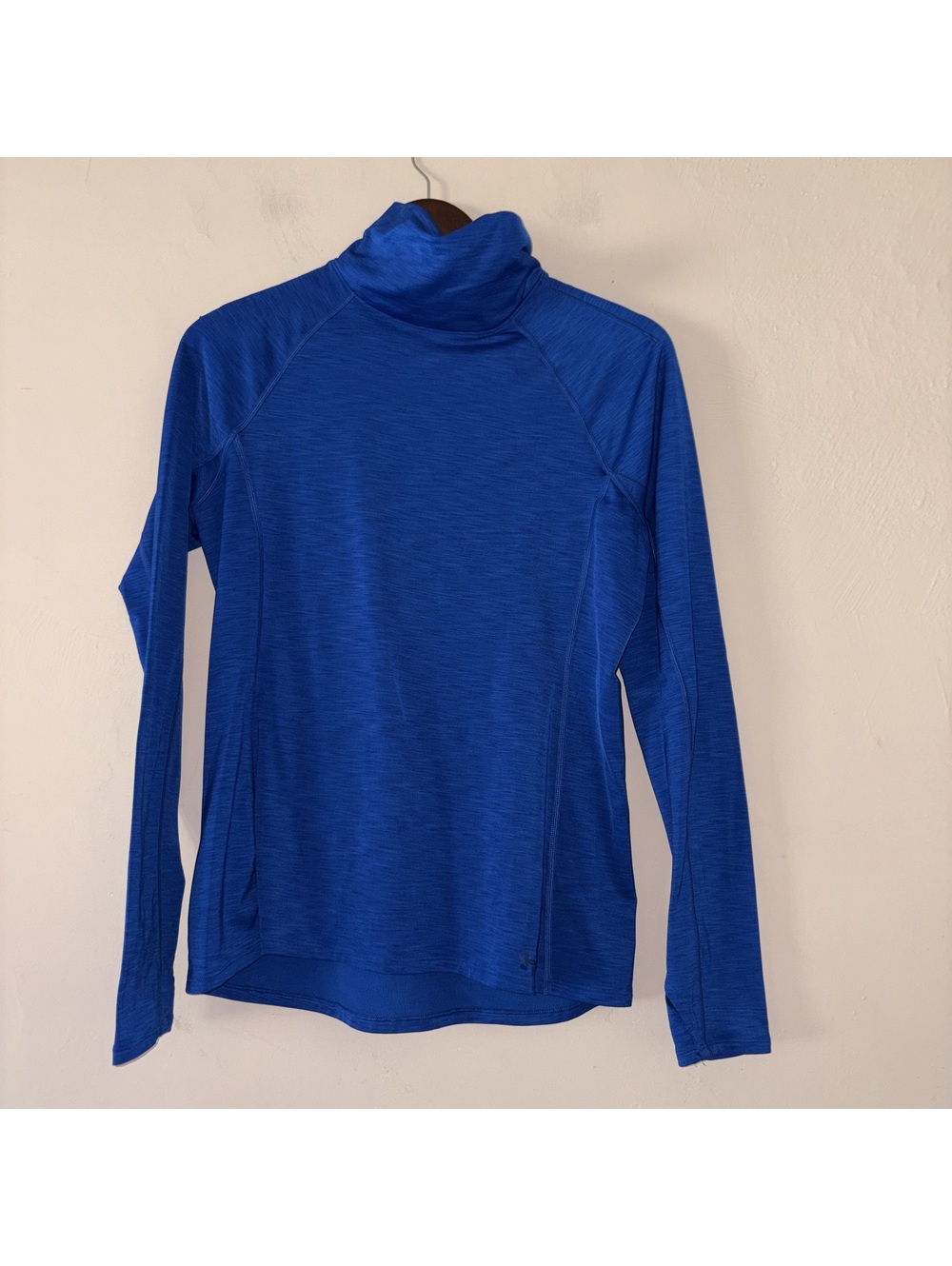 Under Armour ColdGear Fitted Mock Neck Pullover Blue Long Sleeve Size Large